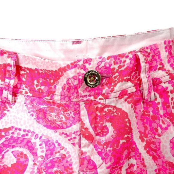 Lilly Pulitzer Walsh shorts Sz‎ 0 Pink and white spiral pattern - Picture 3 of 7